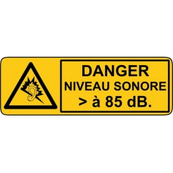 Danger niveau sonore superieur a 85Db