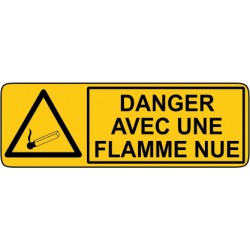 Danger avec une flamme nue