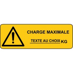 Charge maximale [texte au choix] kg