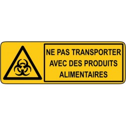 Ne pas transporter avec des produits alimentaires