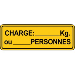 Charge [texte au choix]kg. Ou [texte au choix] personnes