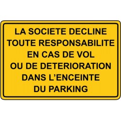 La société décline toute responsabilité en cas de perte ou de vol d'objets dans l'enceinte du parking