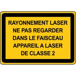 Rayonnement laser ne pas regarder dans le faisceau appareil a laser de classe 2