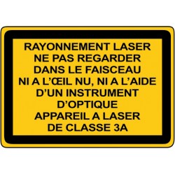 Rayonnement laser ne pas regarder dans le faisceau appareil a laser de classe 3A