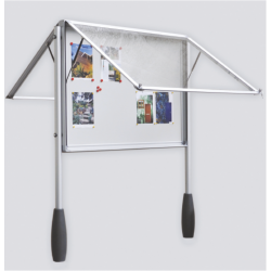 Vitrine ANTARES simple sur piétement - Bleu (RAL 5000)