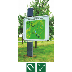 Vitrine ALTAÏR – Piétement simple pour vitrine dos à dos