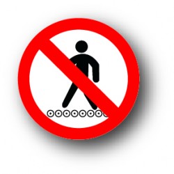 Interdit de traverser sur le tapis roulant