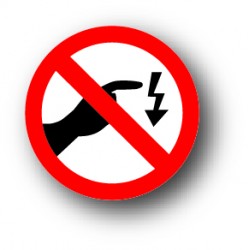 Interdiction de toucher risque d'electrocution