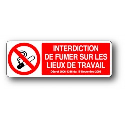 Interdiction de fumer sur les lieux de travail