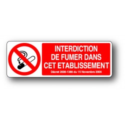 Interdiction de fumer dans cet etablissement