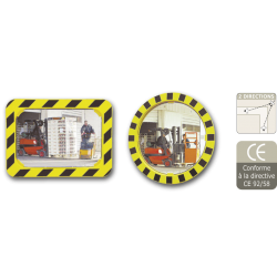 Miroir Polymir cadre jaune et noir