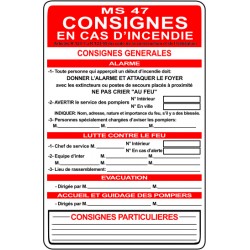 Consignes en cas d'incendie