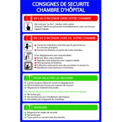 Consignes de sécurité chambre d’hôpital