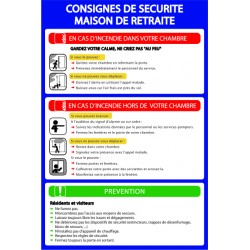 Consignes de sécurité maison de retraite