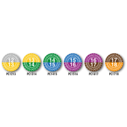 Pastilles calendrier doubles années gris / jaune