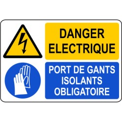 Danger electrique / port de gants isolants obligatoire