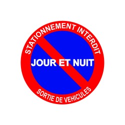 Stationnement interdit jour et nuit sortie de véhicule