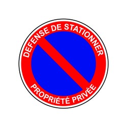 Défense de stationner propriété privée