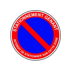 Stationnement gênant interdit de stationner sur cette zone