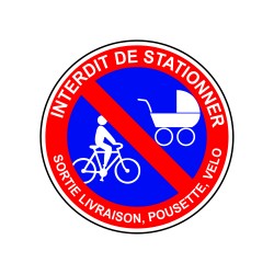 Interdictit de stationner sortie livraison poussettes vélos