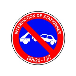 Interdiction de stationner 24H sur 24  7J sur12