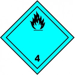 Classe 4  Dégage du gaz inflammable en contact de l'eau