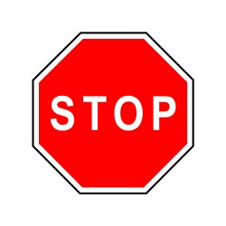 Arrêt à l'intersection – panneau stop