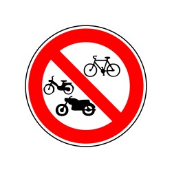 Accès interdit aux deux roues moteur