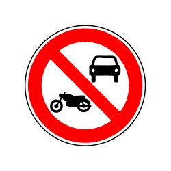 Accès interdit aux motos – voitures