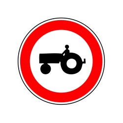 Accès interdit aux véhicules agricoles à moteur