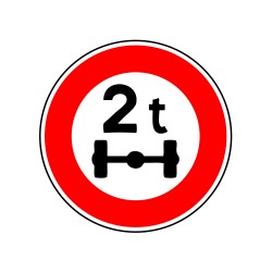 Accès interdit aux véhicules pesant sur un essieu plus que le nombre indiqué