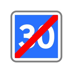 Sortie de zone à vitesse limitée à 30 km/h