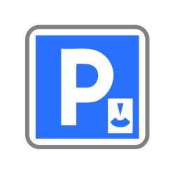 Lieu aménagé pour le stationnement avec disque