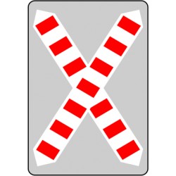 Signalisation passage à niveau croix simple verticale Aluminium 1,5 mm + adhésif rétro-réfléchissant