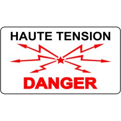 Signalisation passage à niveau haute tension danger Aluminium 1,5 mm + adhésif rétro-réfléchissant