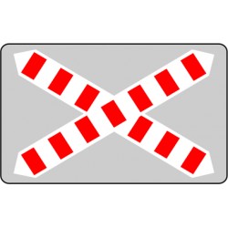 Signalisation passage à niveau croix simple Aluminium bords pliés + adhésif rétro-réfléchissant