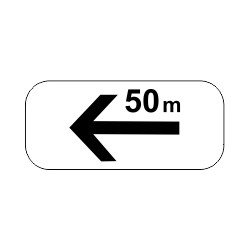 Panonceaux complémentaires - Flèche gauche 50m
