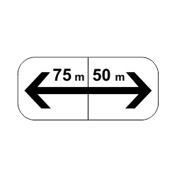 Panonceaux complémentaires - Flèche droite et gauche distance